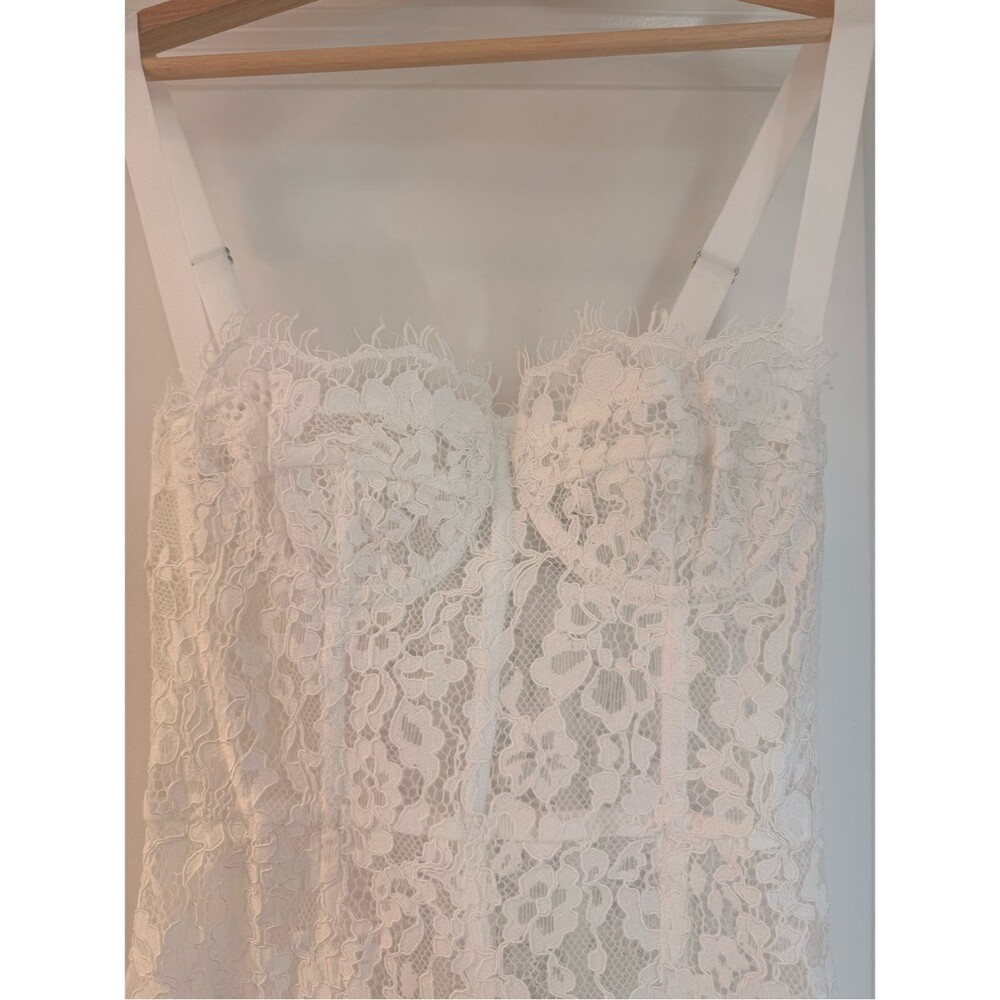 🆕 Helsa the lace column white maxi dress w strap, evening party long dress - Picture 8 of 16
